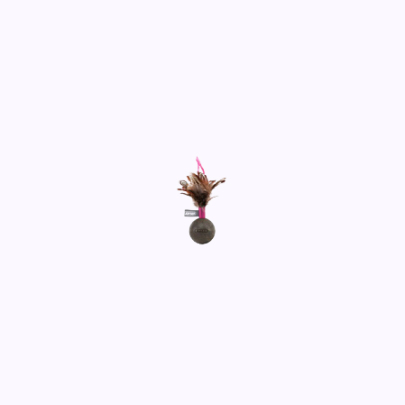 Игрушка JOYSER Catnip Ball для кошек мячик из спресованной кошачьей мяты с перьями розовый 13см /7047J/